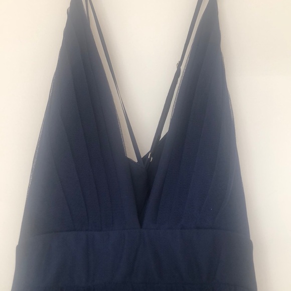 Navy tulle a-line full length formal dress - Picture 5 of 8